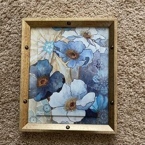 Blue Floral Decor with Gold Frame